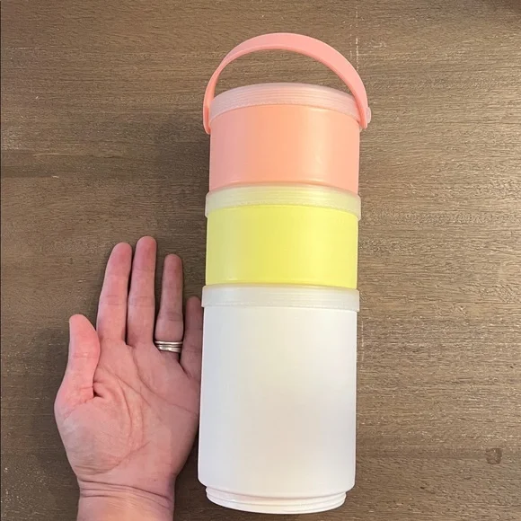 Target Stackable Pink, Yellow, and White Containers - Picture 2 of 3